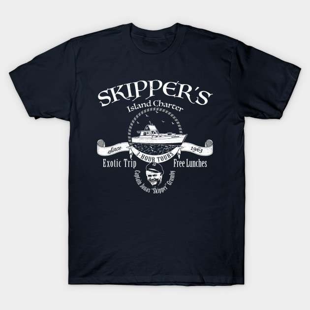 Skipper's Island Charter 3 Hour Tour T-Shirt by Alema Art